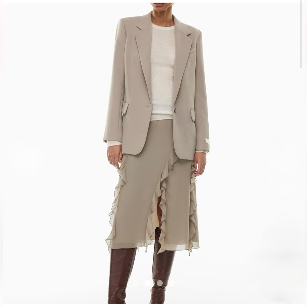 Aritzia Beige Midi Skirt